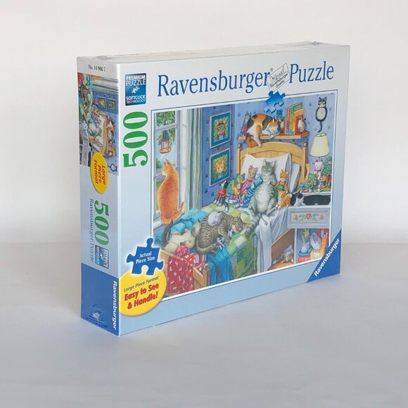 New sealed Ravensburger 500 pcs Large Format Puzzle-Cat Nap - Picture 8 of 12